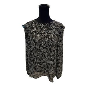 Michael Michael Kors Black Star Blouse Long Sleeve Large
